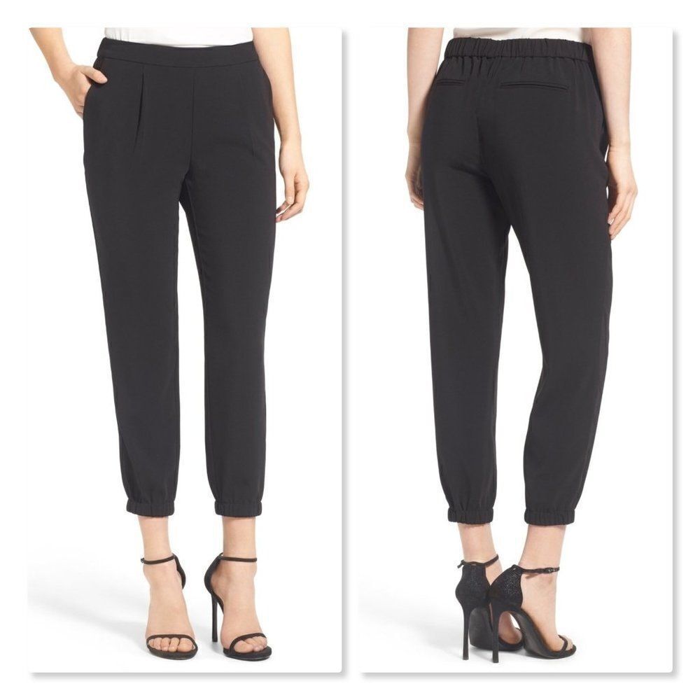 Trouve Stretch Crepe Joggers sz Small in Black